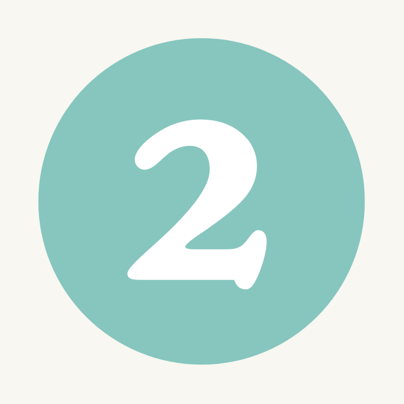 Number 2 on blue circle in the style of branding for Before Now card game to help make grandparents and parents memoirs