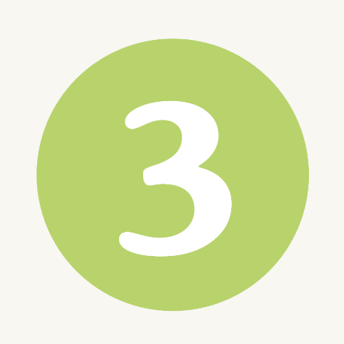 Green circle with the number 3 on a white background